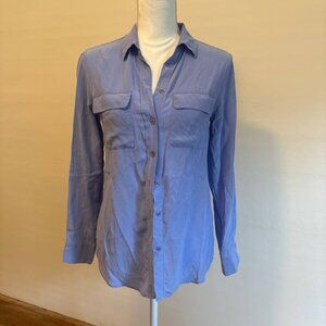 Equipment Silk Blouse Camp Shirt (S) Soft Periwinkle